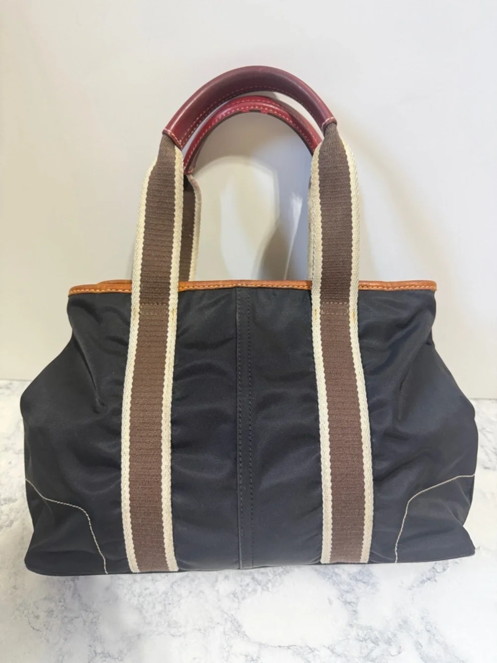 Coach Y2K black red Weekend Hampton Nylon “Inside-Out” small Tote bag